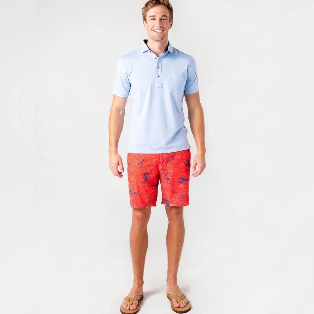 Johnnie-O Brisbane Malibu Red Swim Trunks board shorts Men’s M
